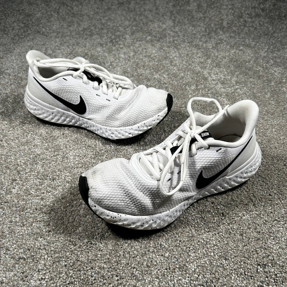 Nike Revolution 5 White Black Speckled Running Shoes DJ6009-100 Womens 8 - Picture 3 of 8